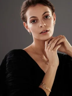 Kolczyki z żółtego złota z diamentami - 0,02 ct - próba 585