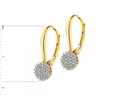 Kolczyki z żółtego złota z diamentami - 0,18 ct - próba 585