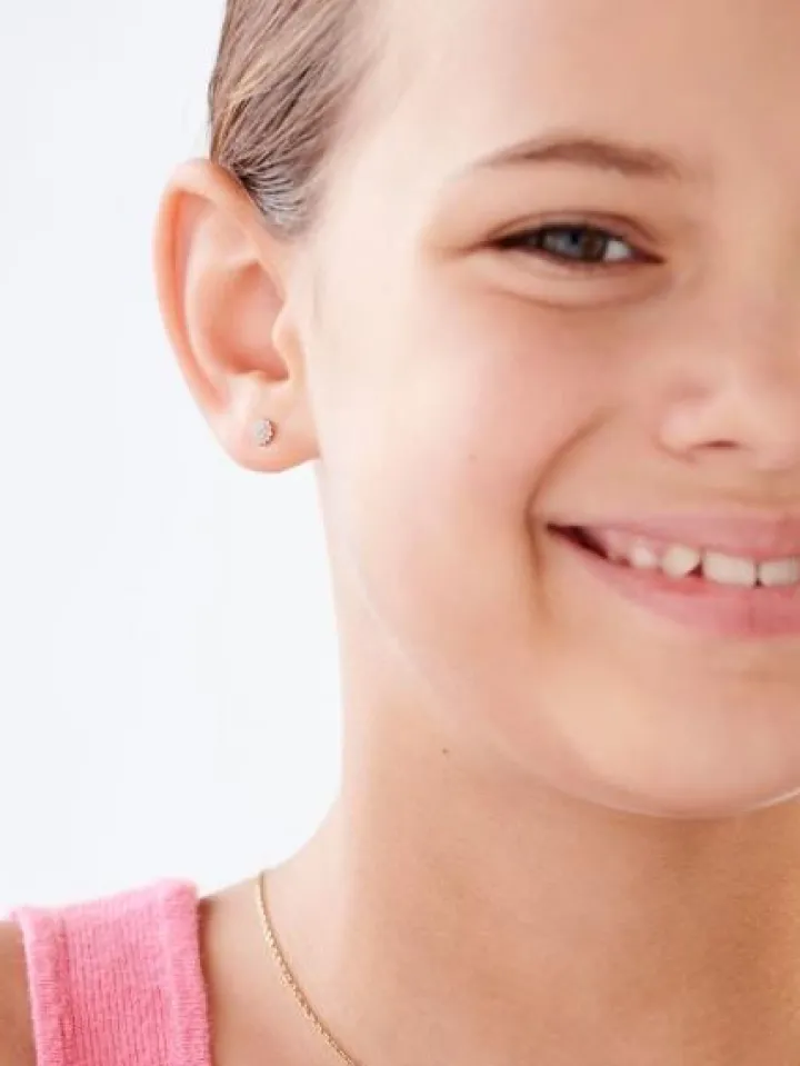 Kolczyki z żółtego złota z diamentami - 0,08 ct - próba 585