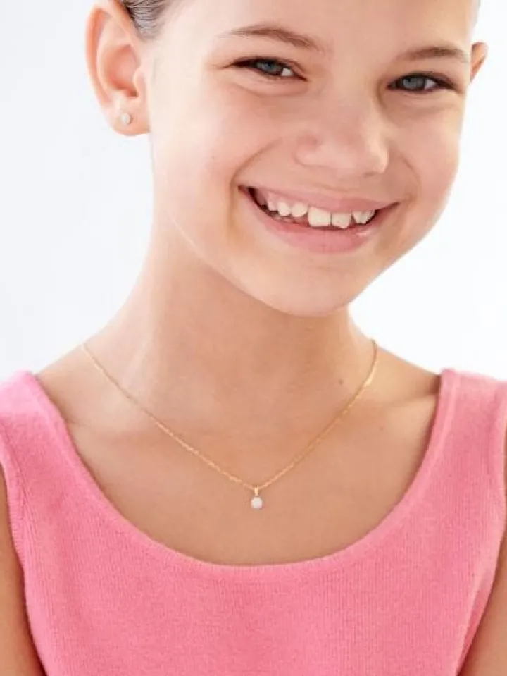 Kolczyki z żółtego złota z diamentami - 0,08 ct - próba 585