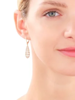 Kolczyki z żółtego złota z diamentami - 0,10 ct - próba 585