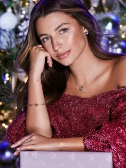 Kolczyki z żółtego złota z diamentami, ametystami i turmalinami - próba 375