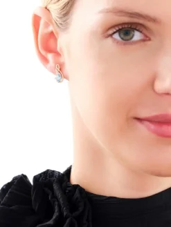 Kolczyki z żółtego złota z diamentami i topazami - próba 585