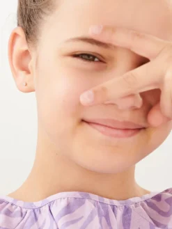 Kolczyki z żółtego złota z diamentami - 0,01 ct - próba 585