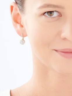 Kolczyki z żółtego złota z diamentami - 0,33 ct - próba 585