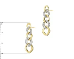 Kolczyki z żółtego złota z diamentami - 0,25 ct - próba 585