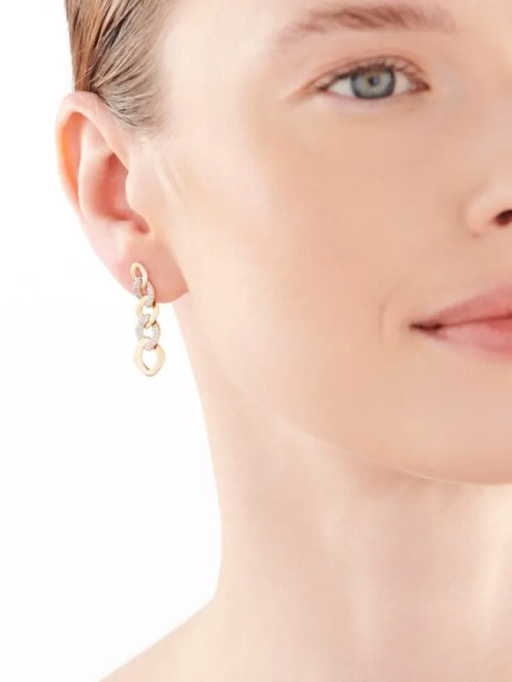 Kolczyki z żółtego złota z diamentami - 0,25 ct - próba 585