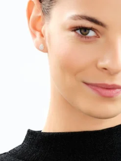 Kolczyki z żółtego złota z diamentami - 0,20 ct - próba 585