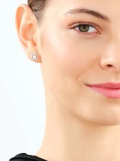 Kolczyki z żółtego złota z diamentami - 0,40 ct - próba 585