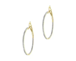 Kolczyki z żółtego złota z diamentami - koła - 0,50 ct - próba 585