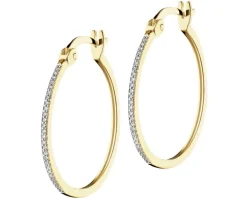 Kolczyki z żółtego złota z diamentami - koła - 0,07 ct - próba 585