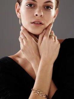 Kolczyki z żółtego złota z diamentami - 0,13 ct - próba 585