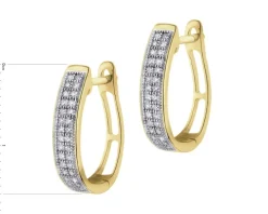 Kolczyki z żółtego złota z diamentami - 0,19 ct - próba 585