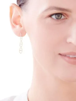 Kolczyki z żółtego złota z diamentami - 0,02 ct - próba 375