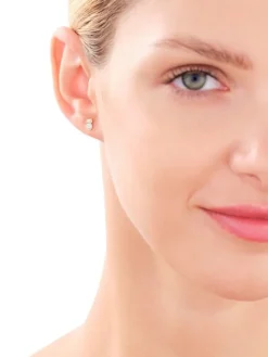 Kolczyki z żółtego złota z diamentami - sowy - 0,03 ct - próba 375