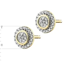Kolczyki z żółtego złota z diamentami - 0,12 ct - próba 585