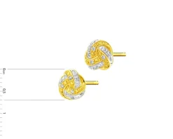 Kolczyki z żółtego złota z diamentami - 0,04 ct - próba 375