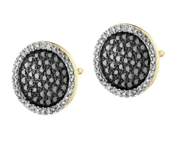 Kolczyki z żółtego złota z diamentami - 0,42 ct - próba 585