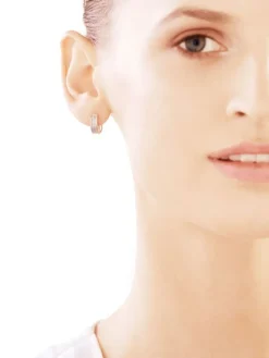 Kolczyki z żółtego złota z diamentami - koła - 0,14 ct - próba 585