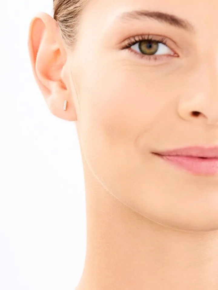 Kolczyki z żółtego złota z diamentami - 0,02 ct - próba 375