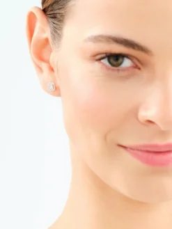 Kolczyki z żółtego złota z diamentami - 0,17 ct - próba 585