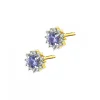 Kolczyki z żółtego złota z diamentami i tanzanitami - próba 585