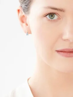 Kolczyki z żółtego złota z diamentami i topazami - próba 375