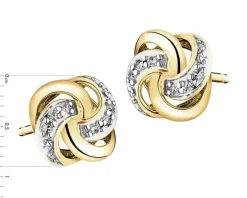Kolczyki z żółtego złota z diamentami - 0,06 ct - próba 585