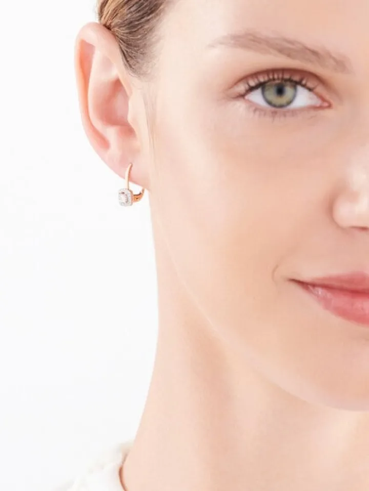 Kolczyki z żółtego złota z diamentami - 0,16 ct - próba 585