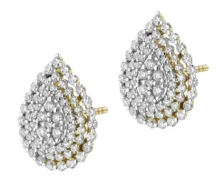 Kolczyki z żółtego złota z diamentami - 0,50 ct - próba 585