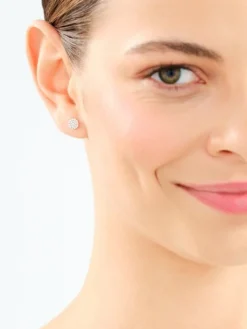 Kolczyki z żółtego złota z diamentami - 0,16 ct - próba 585