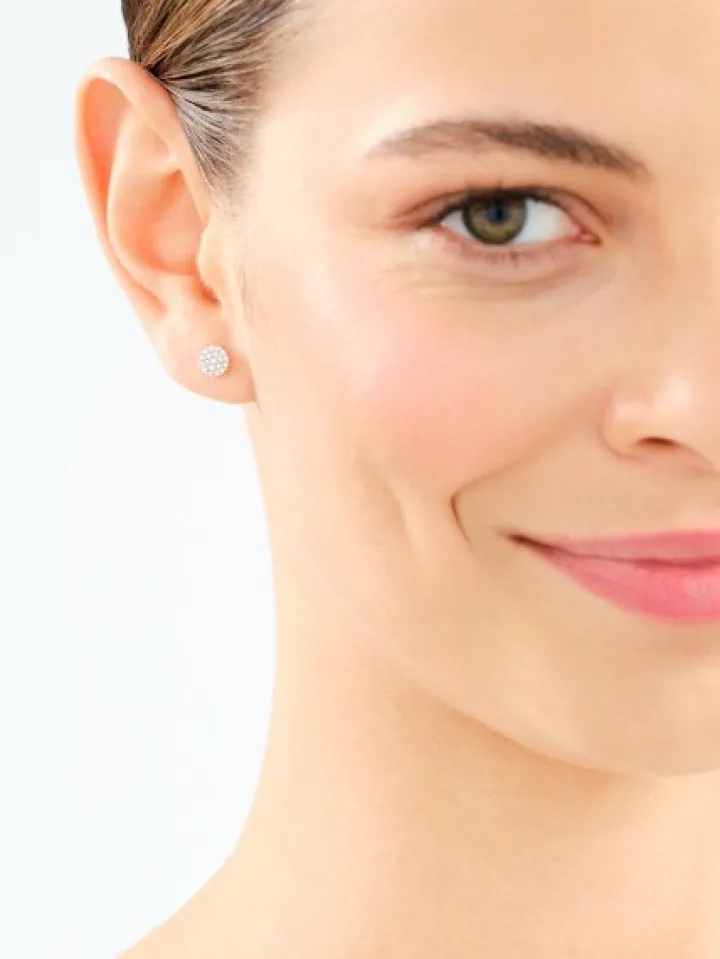 Kolczyki z żółtego złota z diamentami - 0,16 ct - próba 585