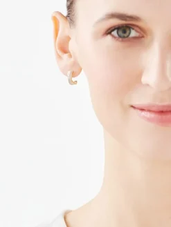 Kolczyki z żółtego złota z diamentami - 0,08 ct - próba 585