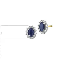 Kolczyki z  żółtego złota z diamentami i szafirami - próba 585