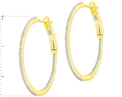 Kolczyki z żółtego złota z diamentami - koła - 0,20 ct - próba 585