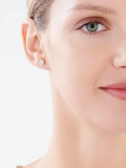 Kolczyki z żółtego złota z diamentami - 0,10 ct - próba 585