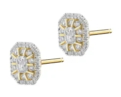 Kolczyki z żółtego złota z diamentami - 0,40 ct - próba 585