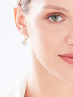 Kolczyki z żółtego złota z diamentami - 0,33 ct - próba 585