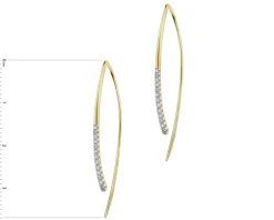 Kolczyki z żółtego złota z diamentami - 0,15 ct - próba 585