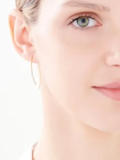 Kolczyki z żółtego złota z diamentami - 0,15 ct - próba 585