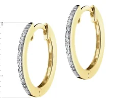 Kolczyki z żółtego złota z diamentami - koła - 0,06 ct - próba 585