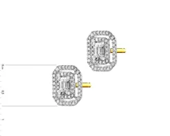 Kolczyki z żółtego złota z diamentami - 0,32 ct - próba 585