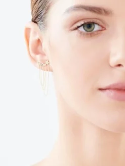 Kolczyki z żółtego złota z diamentami - gwiazdy - 0,02 ct - próba 375