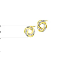 Kolczyki z żółtego złota z diamentami - 0,05 ct - próba 585