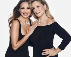 Kolczyki z żółtego złota z diamentami i perłami - próba 585