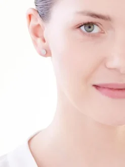 Kolczyki z żółtego złota z diamentami - 0,18 ct - próba 585