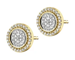 Kolczyki z żółtego złota z diamentami - 0,23 ct - próba 585