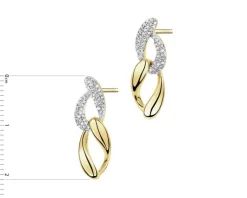 Kolczyki z żółtego złota z diamentami - 0,20 ct - próba 585
