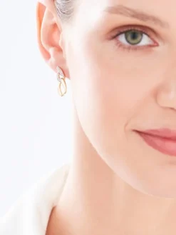 Kolczyki z żółtego złota z diamentami - 0,20 ct - próba 585