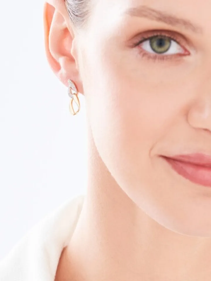 Kolczyki z żółtego złota z diamentami - 0,20 ct - próba 585